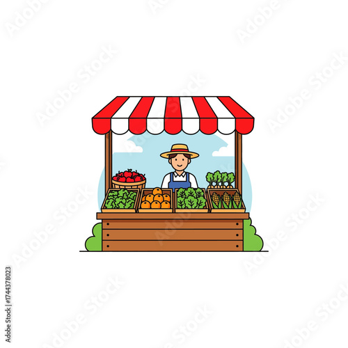 Fruits shop icon flat vector design.