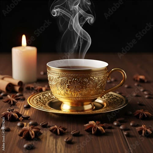 cup of coffee with spices