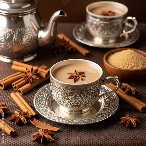 cup of coffee with cinnamon and anise