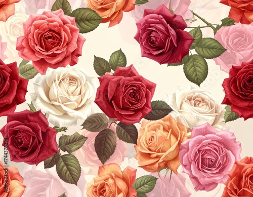 seamless pattern with roses
