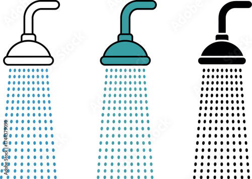 Vector art of shower head, a symbol of hygiene and cleanliness for bathroom