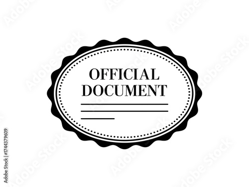 Vector art of official document stamp for business and legal purposes