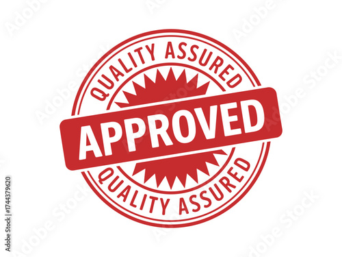 Vector art of approved quality assured stamp for product guarantee