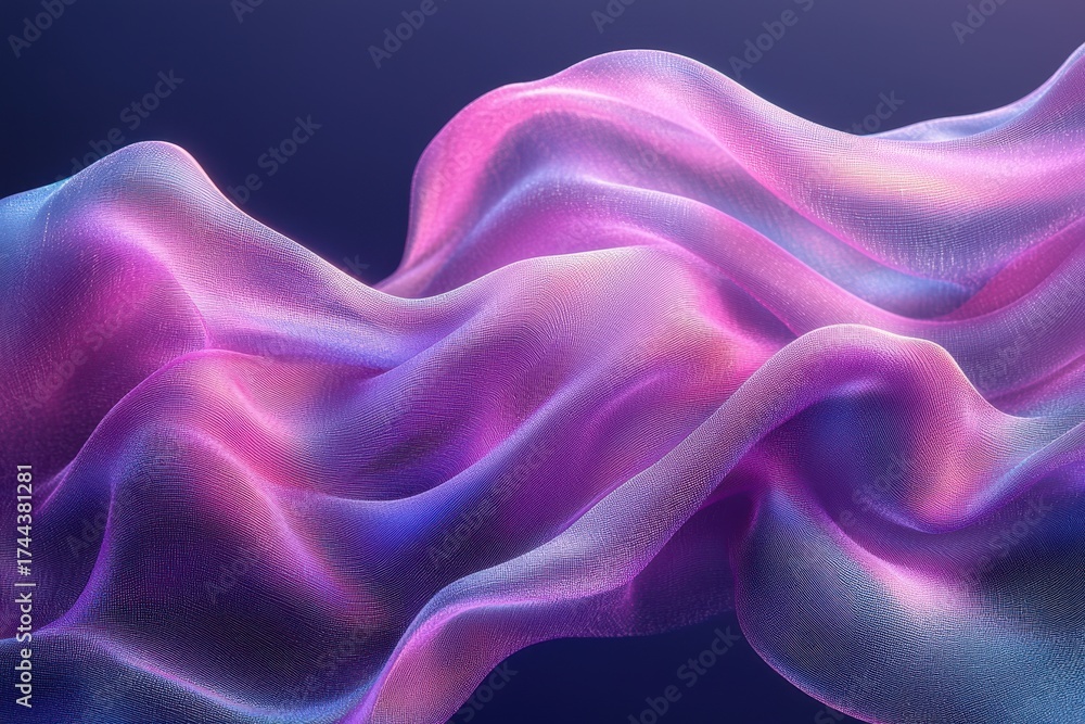 Obraz premium Abstract colorful flowing fabric with shades of purple and pink hues