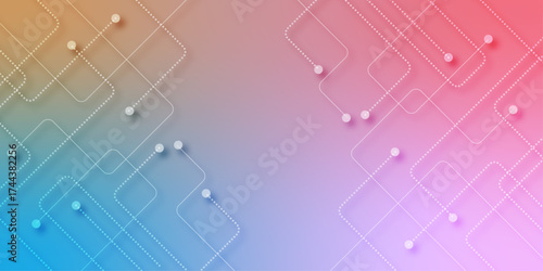 Abstract digital AI circuit board background with tech icons. Abstract connect lines and dots technology graphic. Engineering circuit board concept for poster, header, banner, website, presentation
