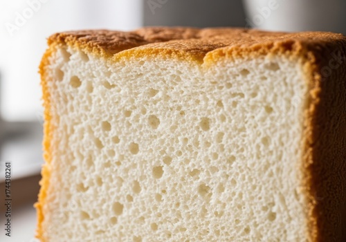 Wallpaper Mural A slice of light and airy angel food cake, showcasing its delicate white crumb and golden brown crust Torontodigital.ca