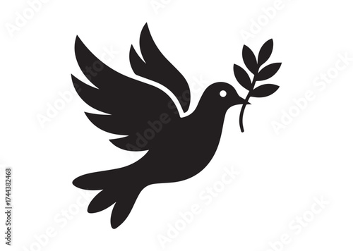 Dove of peace icon, Dove of peace solid vector design