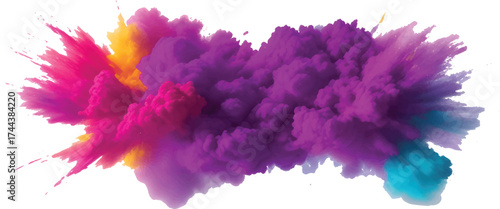 Modern Abstract Watercolor Paint Splash Texture with Vibrant Rainbow Ink Flow and Multicolor Brush Stroke Gradient on White Background for Bright Artistic Design and Creative Watercolor Illustration