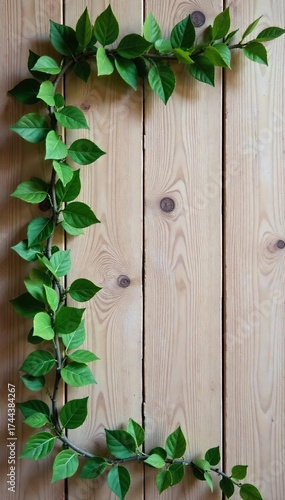 Wallpaper Mural Elegant Faux Vine Garland Draped on Rustic Wood Autumnal Decor for Weddings, Homes & Crafts Torontodigital.ca