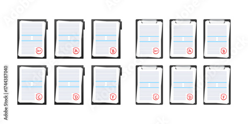 Evaluating academic performance with different letter grades on tests