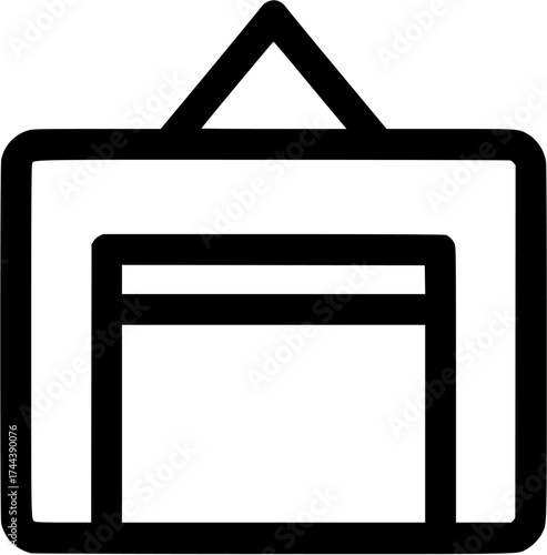 Minimalist icon of a garage
