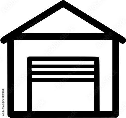 Minimalist icon of a garage

