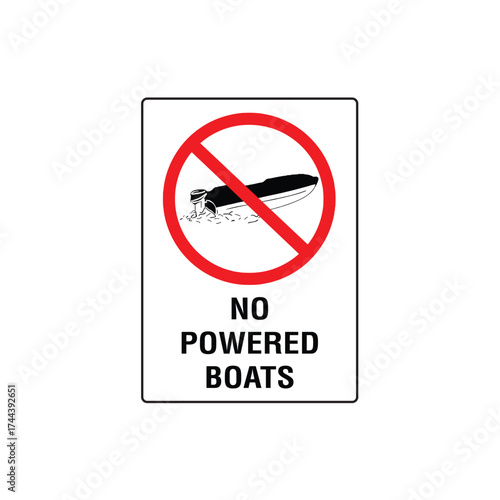No Personal Watercraft Prohibitive Symbol Sign Vector Illustration for Vessel Restriction Policy.