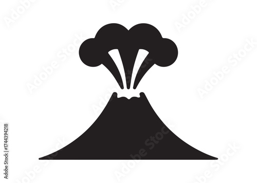 Active volcano eruption icon, Active volcano eruption solid vector design