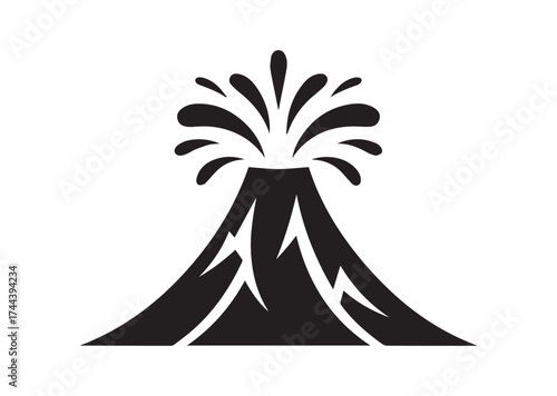 Active volcano eruption icon, Active volcano eruption solid vector design
