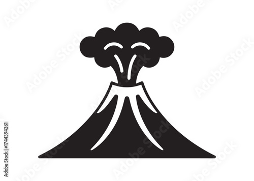 Active volcano eruption icon, Active volcano eruption solid vector design