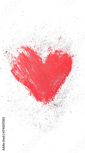 Wallpaper Mural A vivid red heart is boldly painted on a white canvas, accompanied by splashes of color, representing love and artistic expression in a creative setting Torontodigital.ca