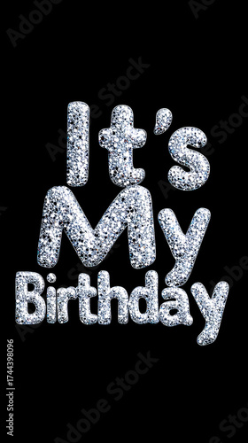 Wallpaper Mural Bright and shiny text displays a birthday message on a black background, adding excitement to the celebration of a special occasion Torontodigital.ca
