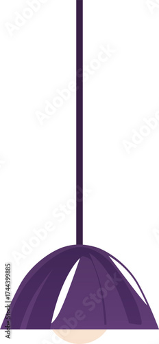 Pendant lamp with a bulb, a round lampshade, a lighting fixture.