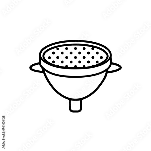 Sieve or Strainer Filtering Vector Icon