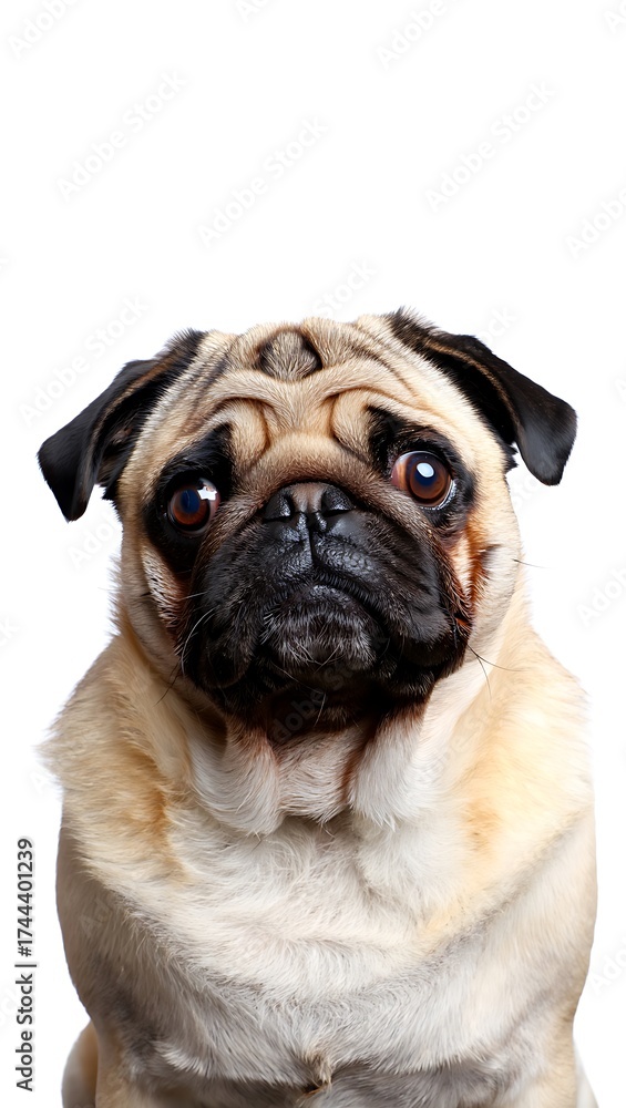 Obraz premium Purebred Dog on White Background, 16:9 and 9:16 Format