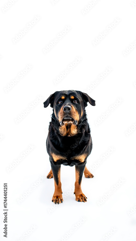Obraz premium Purebred Dog on White Background, 16:9 and 9:16 Format