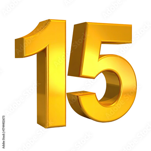 A glossy, golden 3D numeral 