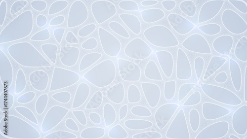 Blue Organic Cell Pattern With Neural Texture. Abstract Voronoi Network. Ai Bg With Neuron And Synapse Geometry. Cyber Grid And Mesh. Techno Background With Dynamic Lines And Curve. Biology Structure