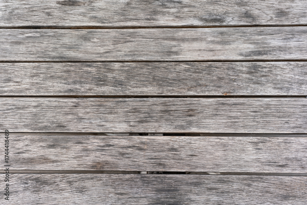 Fototapeta premium Gray old wooden background, designer backdrop. Copy space
