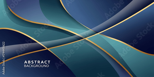 Abstract blue background design with wavy lines and light for a modern business template or artistic backdrop