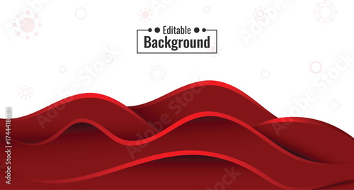 Abstract red waves on white background with subtle texture