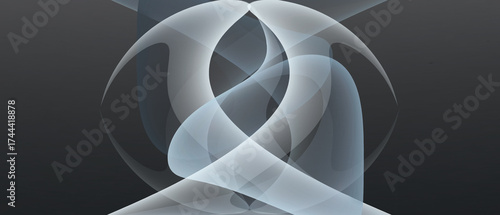 Smooth shape in soft blue graphic art