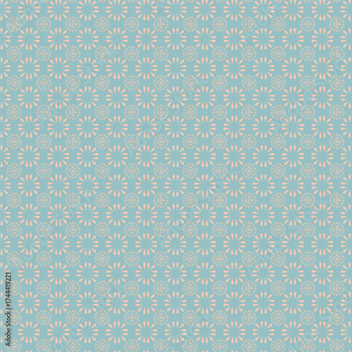 Floral Pattern Background in Teal and Coral Seamless Repeating Design