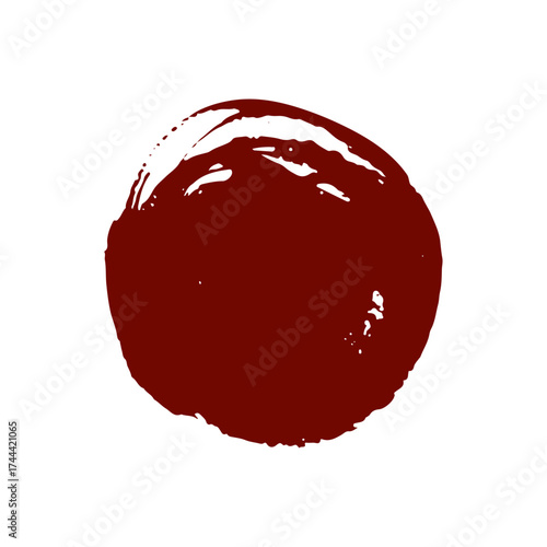 Japanese Flag Symbol, Red Circle on White, Artistic Brush Stroke, Cultural Icon, National Emblem