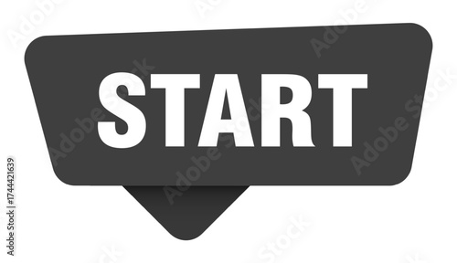 start black sign isolated on transpatent background. start sticker