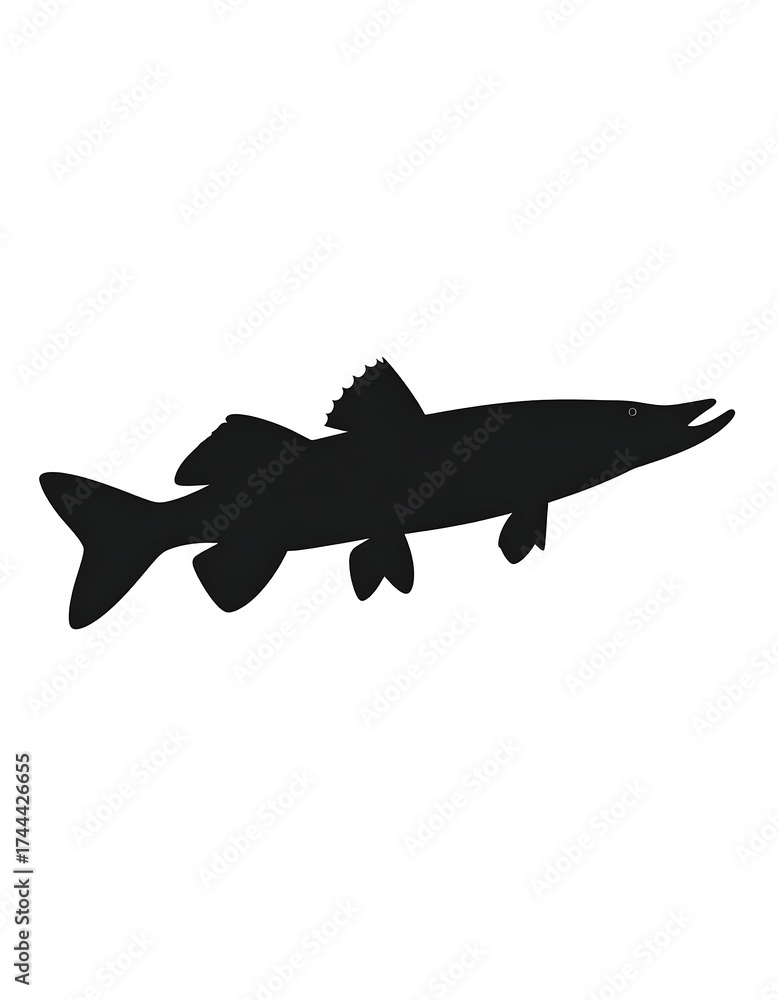 Fototapeta premium Silhouette of a long, slender fish