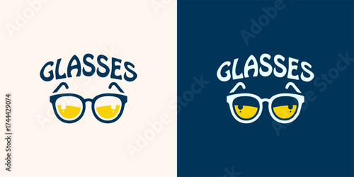 Optic Store Glasses simple Logo Template Vector