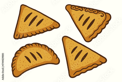 Assorted golden brown baked pastries with decorative crusts