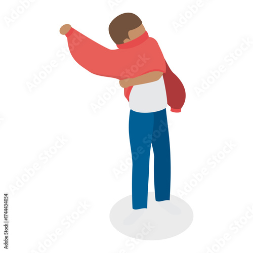 3D Isometric Flat Vector Illustration of Kids Daily Routine, Every Day Scenes. Item 6