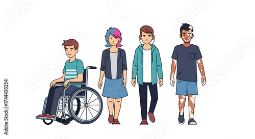 Diverse group celebrates inclusion and individuality with confidence and style