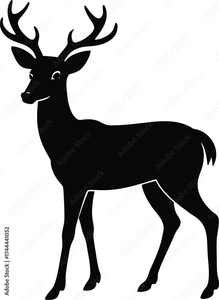 Fototapeta premium deer silhouette vector illustration 