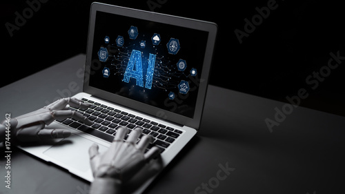 Wallpaper Mural AI brain processes big data with generative AI, LLMs, and machine learning to support business decisions, prompt engineering, and future agentic artificial intelligence systems. spline Torontodigital.ca