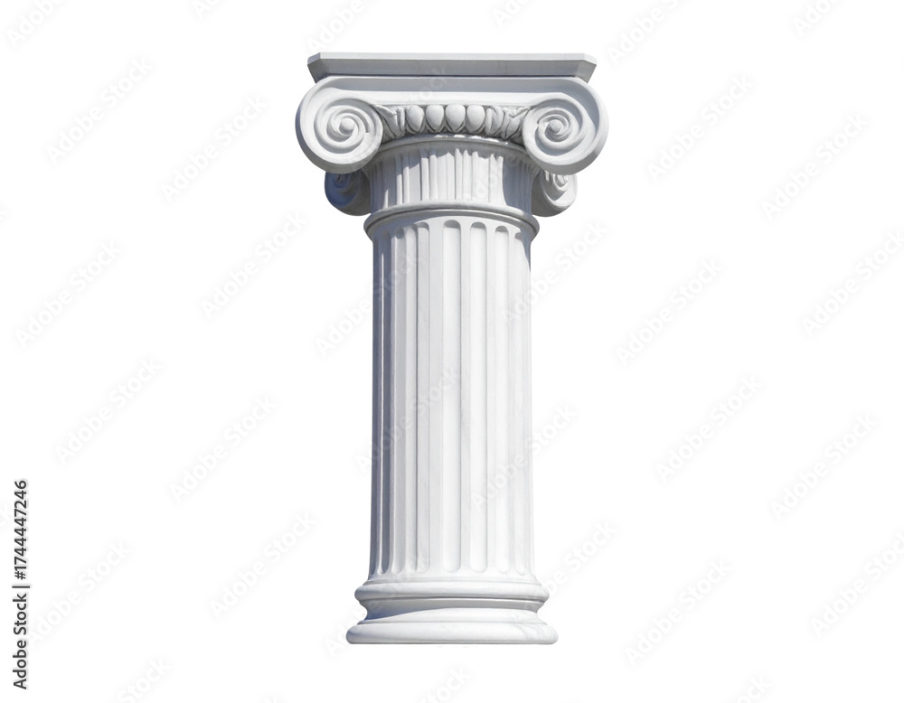 Obraz premium Ancient Greek Ionic Marble Column with Decorative Capital