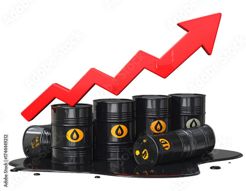 oil barrel with a graph,petrol varilleri grafik ile ön plana çıkan tasarım 