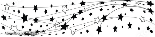 Celestial Swirl of Twinkling Stars Pattern