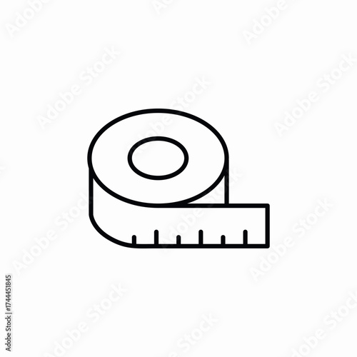 tailor measuring tape icon sign vector