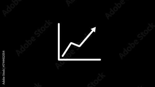 Business success growth trend line icon, Graph diagram icon, graph chart icon illustration background.