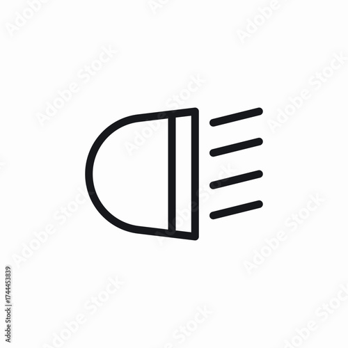 car front lights icon sign vector