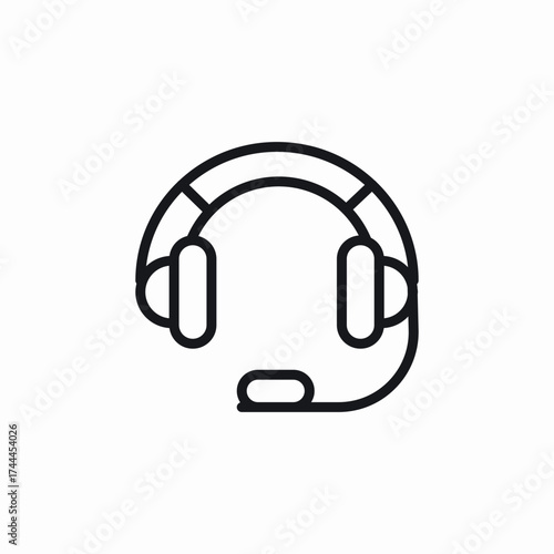 headset support center icon sign vector