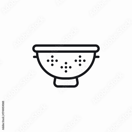 kitchen colander icon sign vector